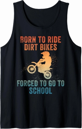 Funny Dirt Bike Art For Boys Girls Motocross Dirt Bike Rider Tank Top