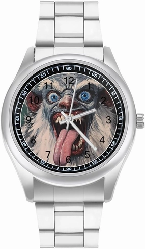 Funny Krampus Casual Wrist Watches for Men Classic Business Dress Watch Big Face for Work Gym