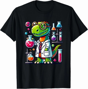 Funny Scientist Dinosaur, Smart Scientist Dino, Kids School T-Shirt