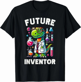 Future Inventor Funny Dinosaur, Smart Scientist Dino, Kids T-Shirt