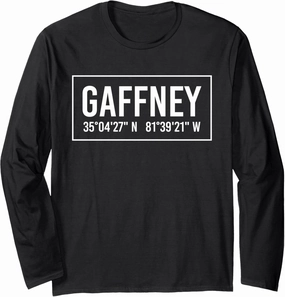 GAFFNEY SC SOUTH CAROLINA Funny City Coordinates Home Gift Long Sleeve T-Shirt