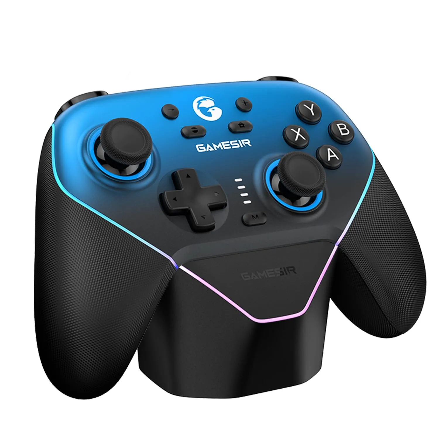 GameSir Super Nova Multiplatform Game Controller – 2.4G Wireless for PC/Switch/iOS/Android – Hall Effect Joystick & Triggers, 1000Hz Polling, Magnetic Faceplate, RGB Lighning (Nightfall Blue)