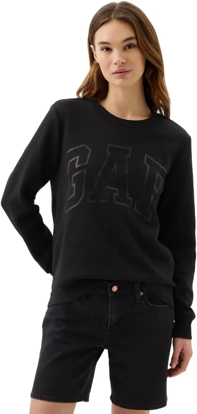 GAP Women's Pull-on Logo Crew Sweatshirt