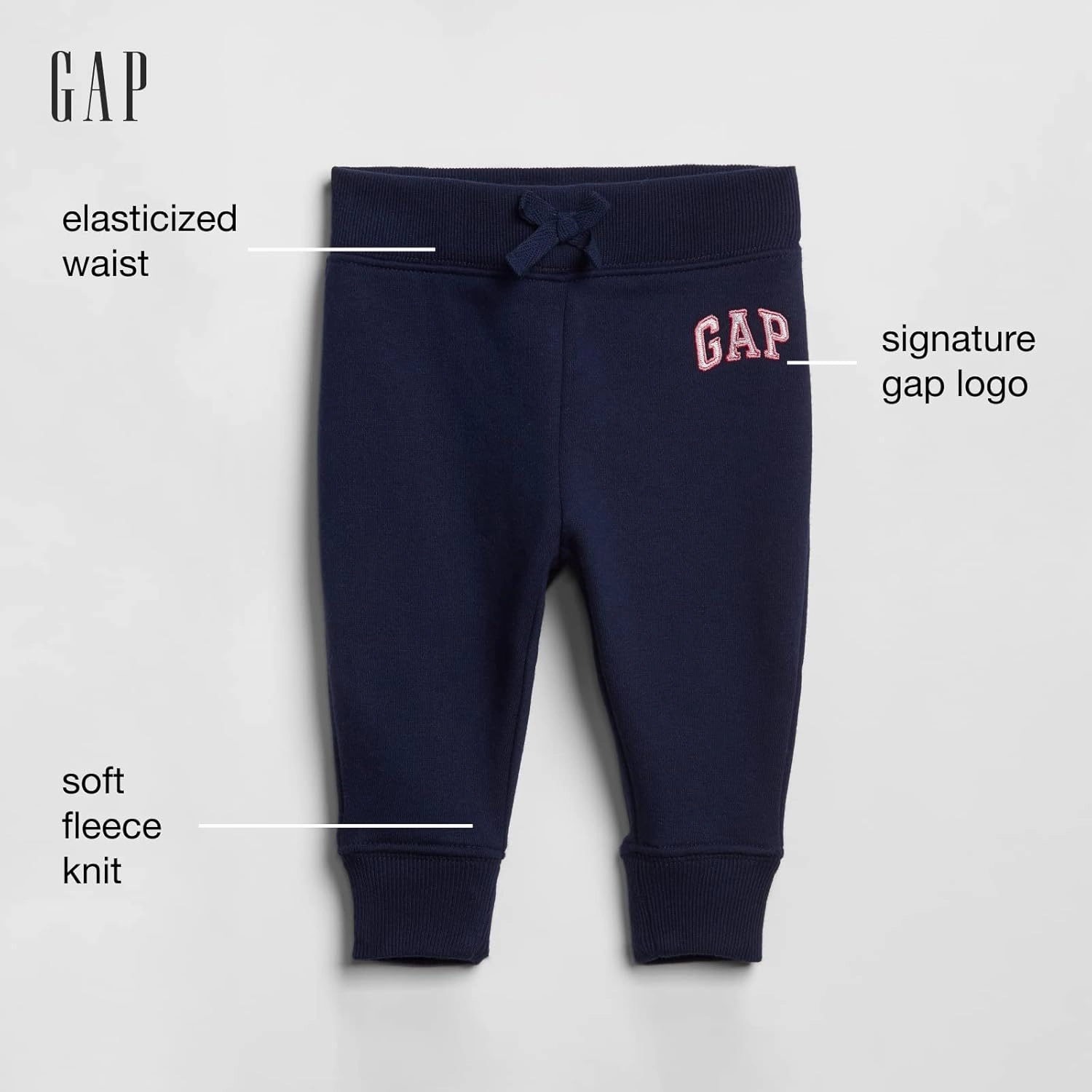 GAP Baby Girls' Logo Pull-on Jogger Sweatpants