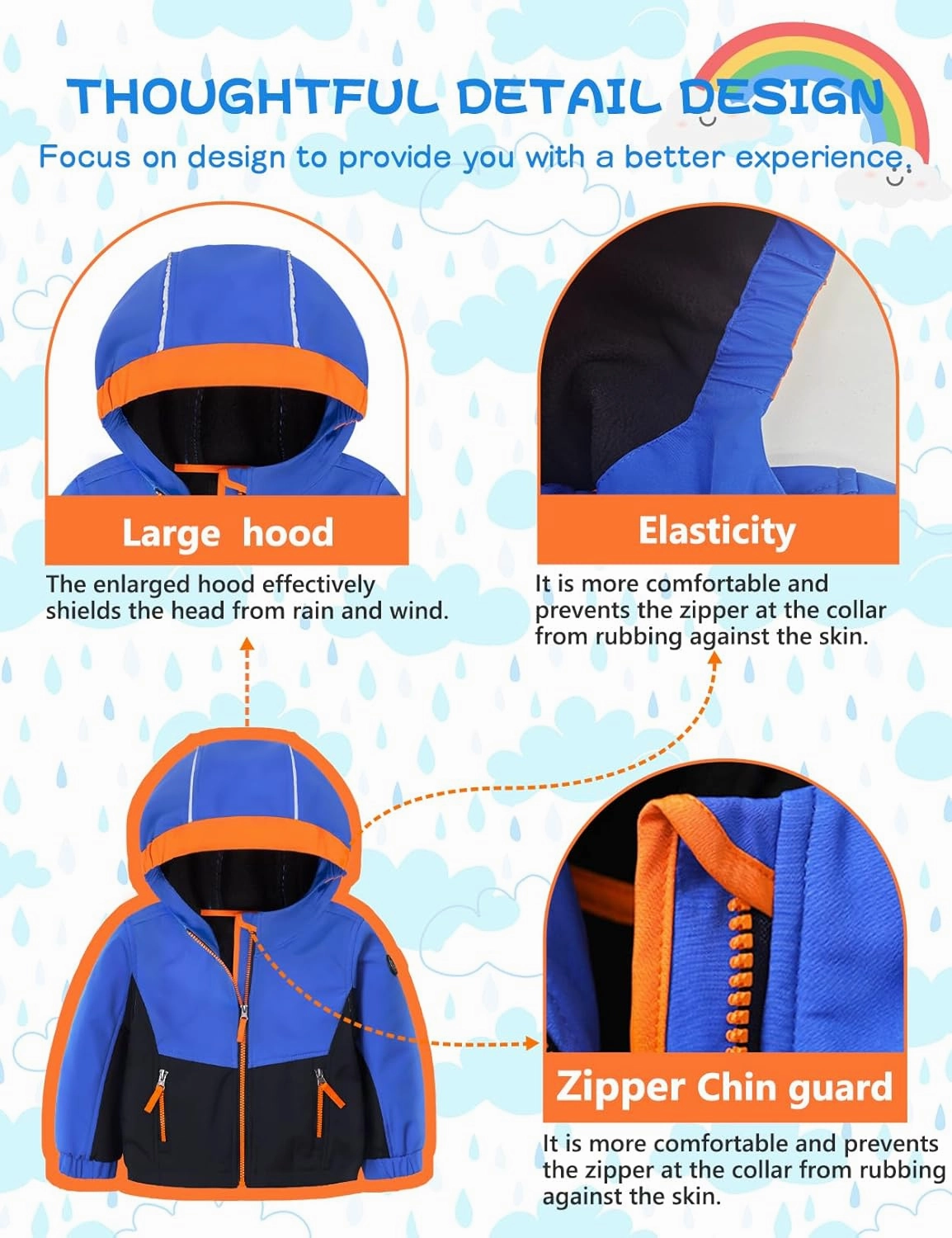 GEMYSE Toddler Boys Jacket Waterproof Baby Kids Windbreaker Jacket Fleece Toddler Coat Spring Fall Outerwear