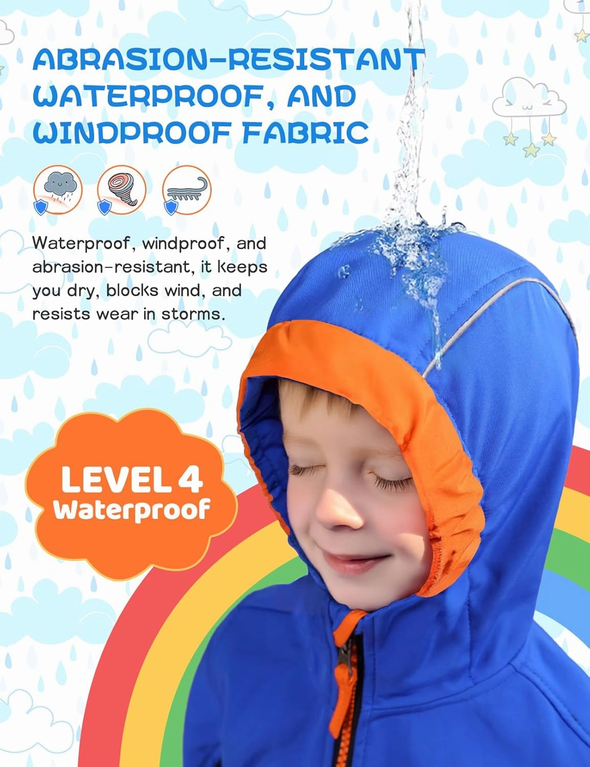 GEMYSE Toddler Boys Jacket Waterproof Baby Kids Windbreaker Jacket Fleece Toddler Coat Spring Fall Outerwear