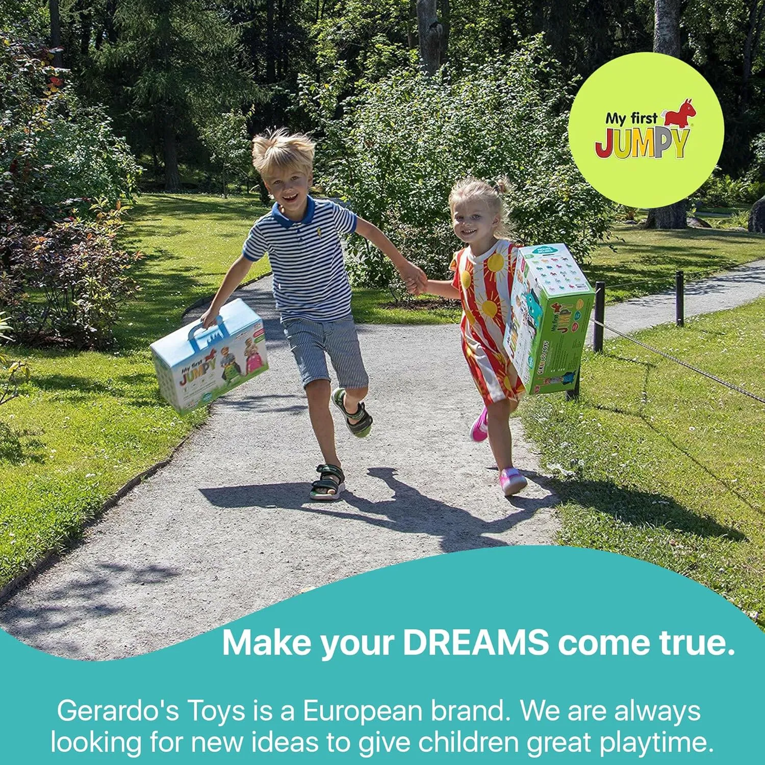 GERARDO'S Jumpy Toddler Bouncer - Animal Bouncy Bunny for Kids - Ride On Bouncy Animals for Toddlers 1-3 - Inflatable Hopper Toys for 1   Year Old Girl or Boy - Indoor and Outdoor Birthday Gifts