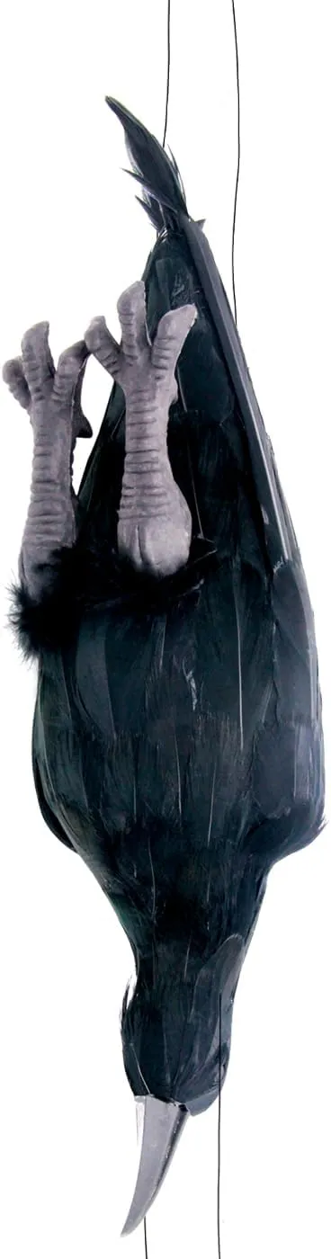 Get Rid of Crows，17 inch Realistic Dead Crows Decoy Lifesize Large Black Feathered Crow 1 Pack