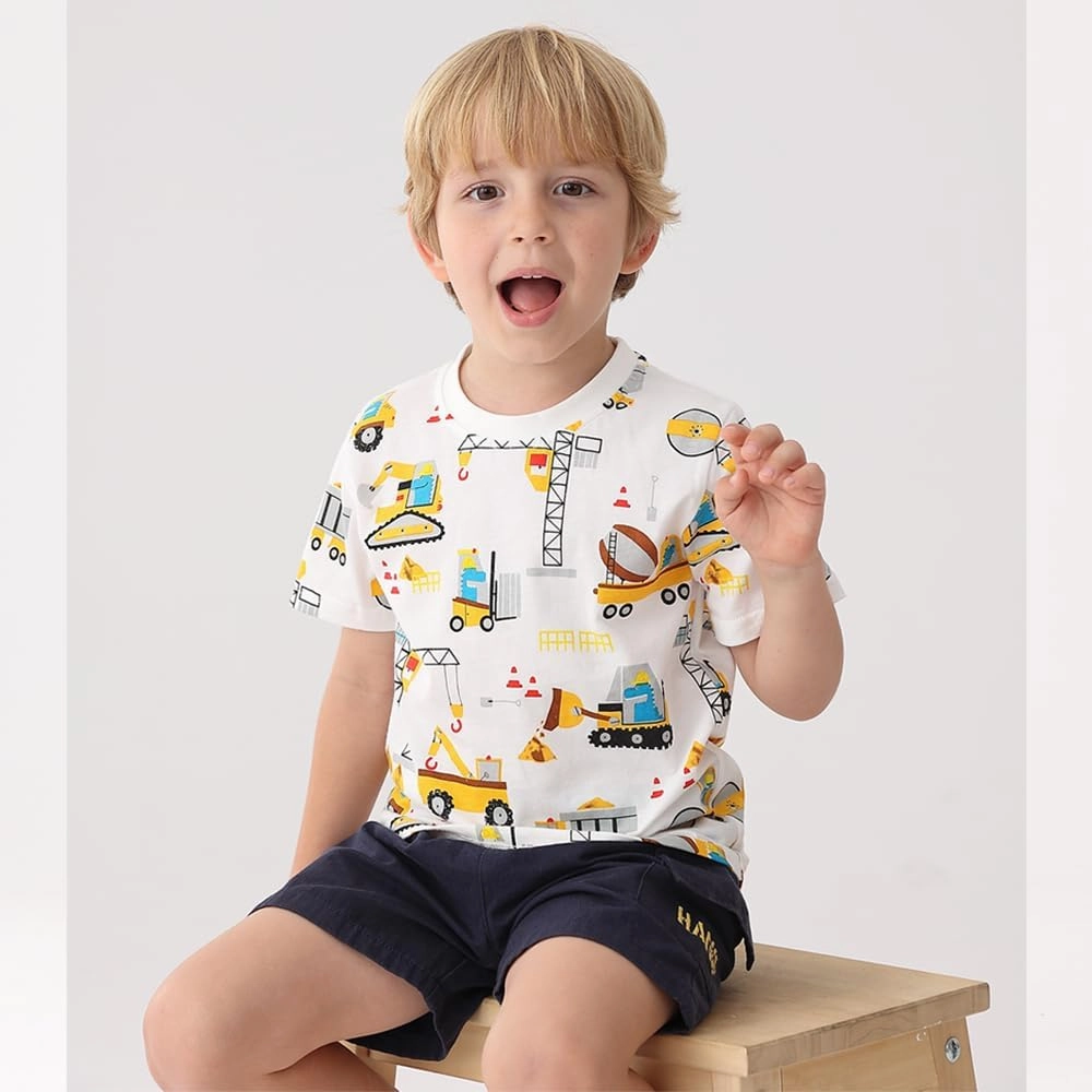 GFQLONG Toddlers Baby Boys Pack of 3 Cotton Short Sleeve Shirts Clothes Dinosaur Graphic T-Shirt Outfit