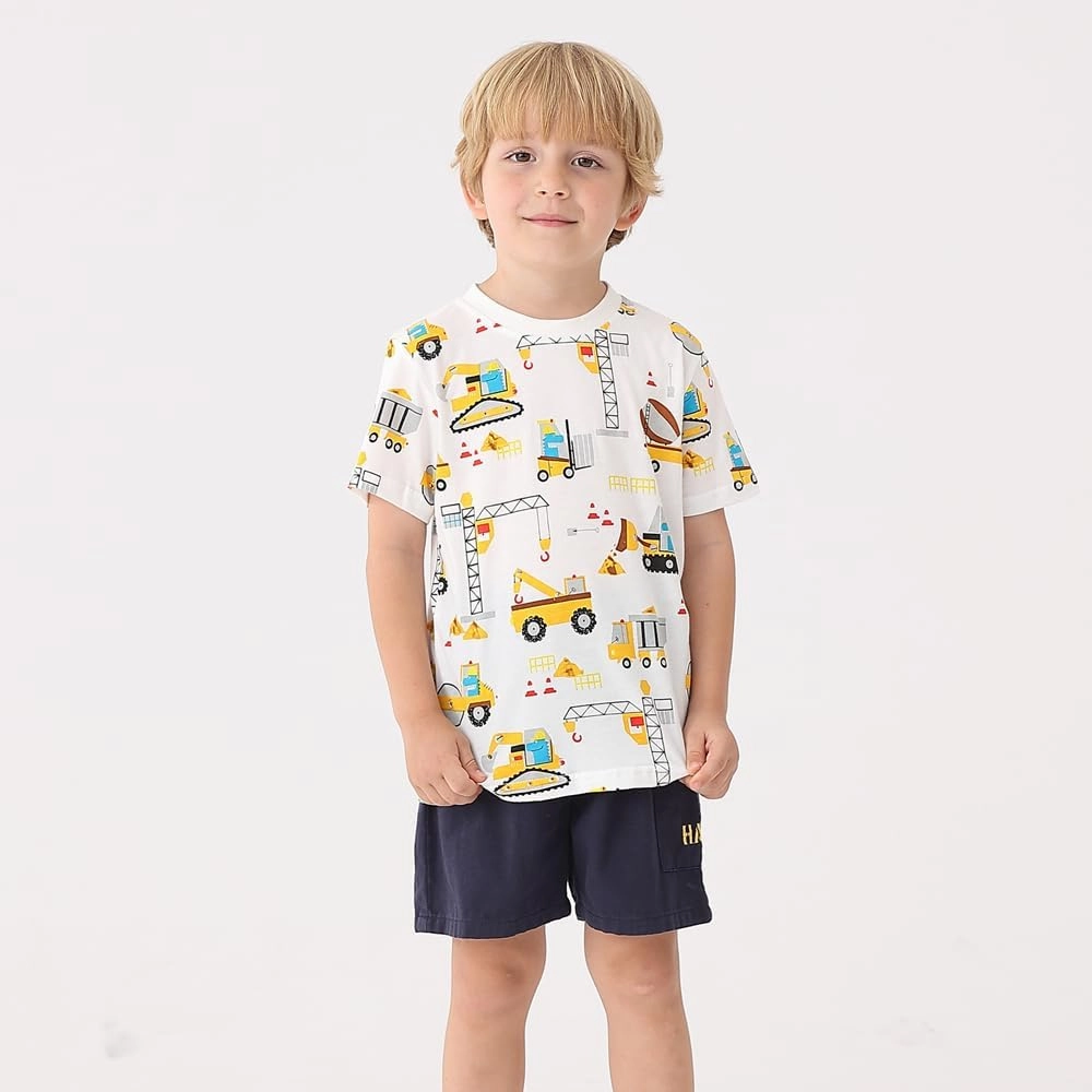 GFQLONG Toddlers Baby Boys Pack of 3 Cotton Short Sleeve Shirts Clothes Dinosaur Graphic T-Shirt Outfit