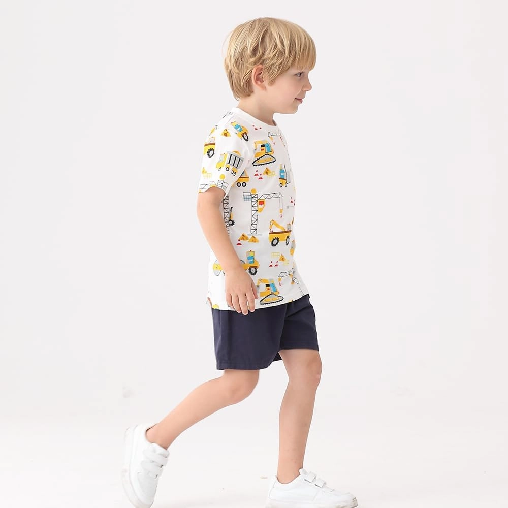 GFQLONG Toddlers Baby Boys Pack of 3 Cotton Short Sleeve Shirts Clothes Dinosaur Graphic T-Shirt Outfit