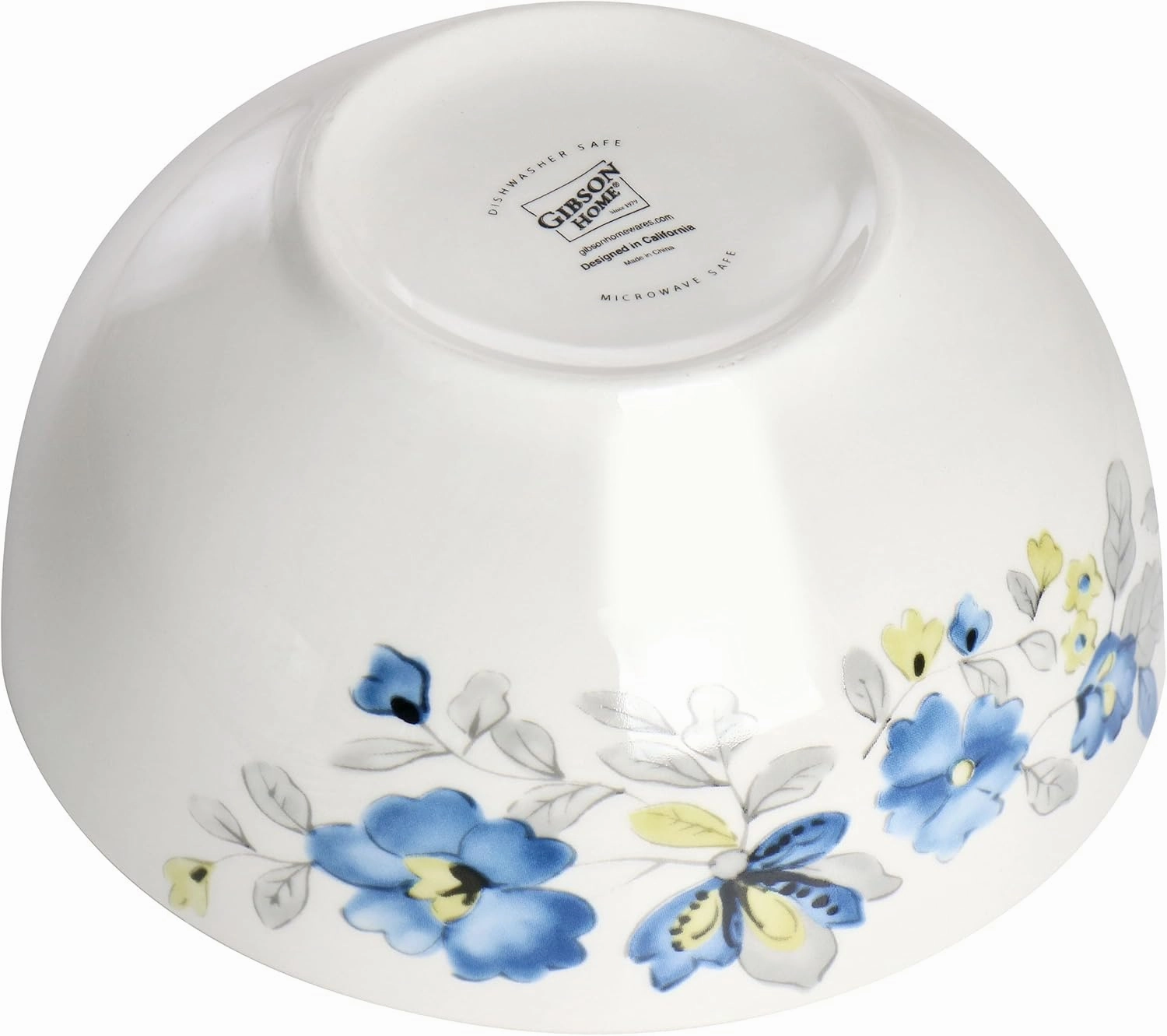 Gibson Home Uppingham Fine Ceramic 12 Piece Dinnerware Set in Blue Floral