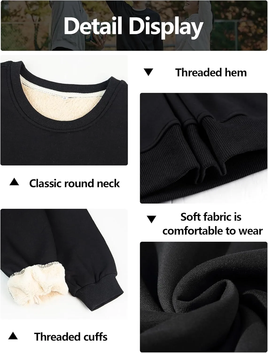 Gihuo Women's Winter Fleece Sherpa Lined Crewneck Pullover Sweatshirt