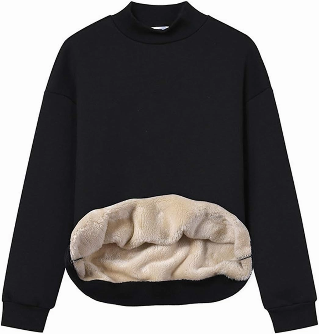 Gihuo Women's Winter Fleece Sherpa Lined Crewneck Pullover Sweatshirt