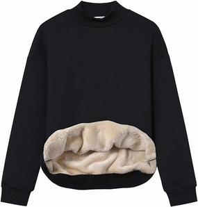 Gihuo Women's Winter Fleece Sherpa Lined Crewneck Pullover Sweatshirt