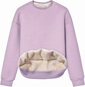 Gihuo Women's Winter Fleece Sherpa Lined Crewneck Pullover Sweatshirt