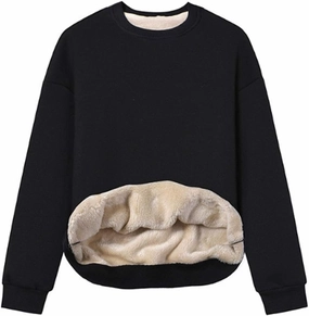 Gihuo Women's Winter Fleece Sherpa Lined Crewneck Pullover Sweatshirt