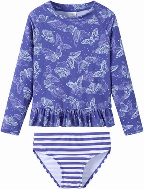Girls Rash Guard 2-Piece Swimsuit Set Long Sleeve Bathing Suits with UPF 50  Sun Protection