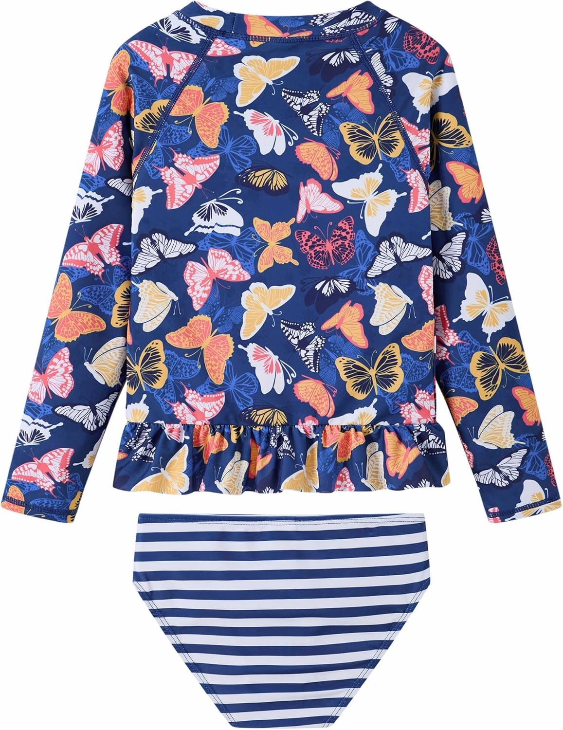 Girls Rash Guard 2-Piece Swimsuit Set Long Sleeve Bathing Suits with UPF 50  Sun Protection