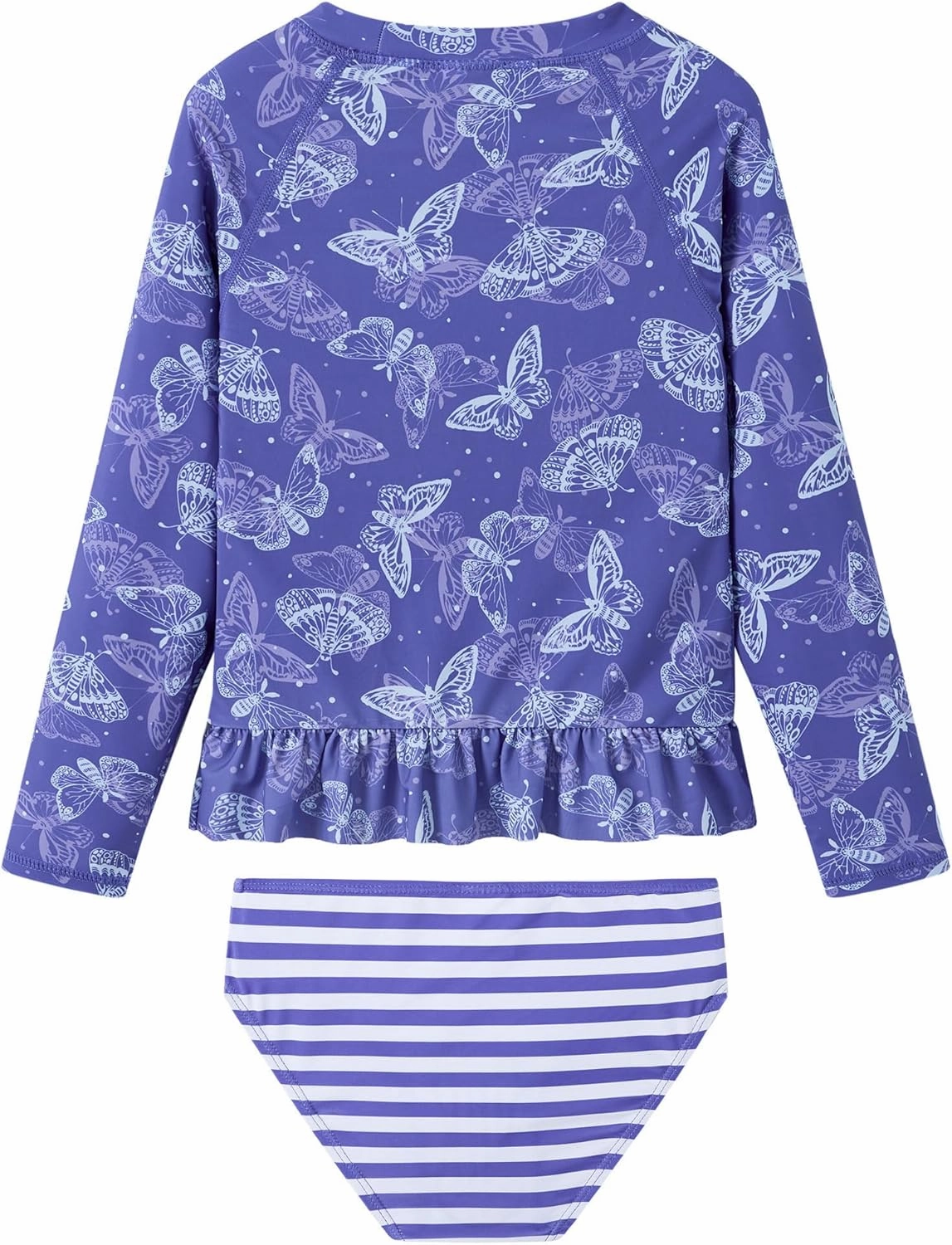 Girls Rash Guard 2-Piece Swimsuit Set Long Sleeve Bathing Suits with UPF 50  Sun Protection