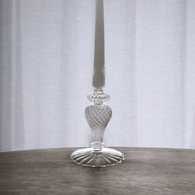 GLASS Cambridge Daphne 8.5" Candlestick Holder Set of 2 (Clear)