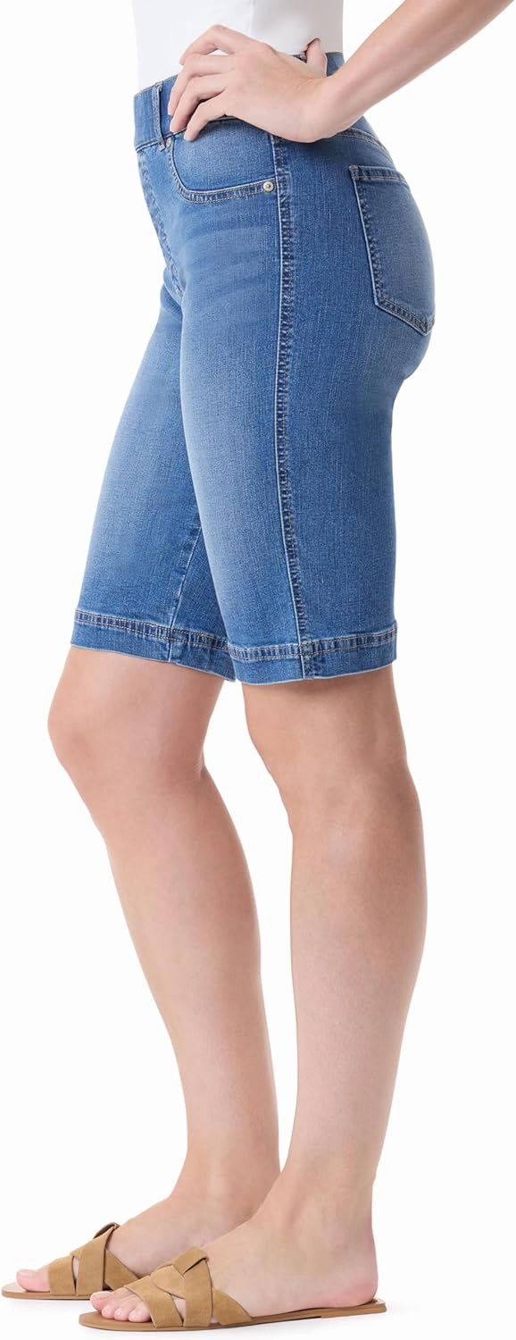 Gloria Vanderbilt Women's Shape Effect Pull on Bermuda High Rise Short Standard
