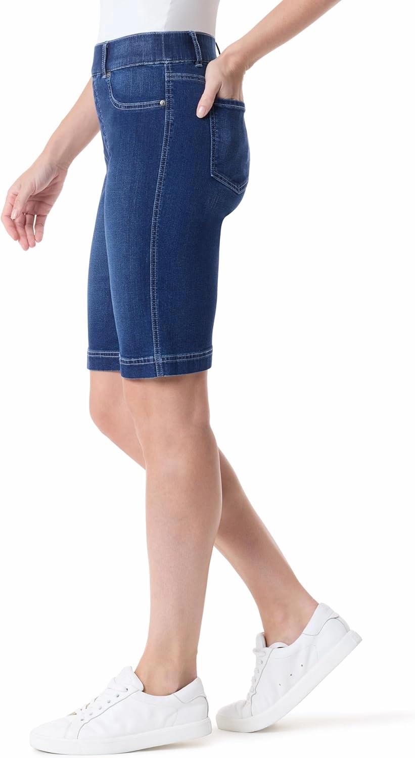 Gloria Vanderbilt Women's Shape Effect Pull on Bermuda High Rise Short Standard