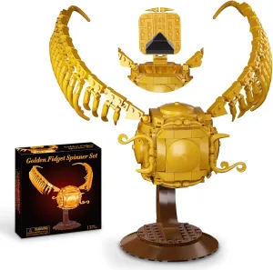 Golden Fidget Spinner Building Set, MOC Ideas Magic Golden Ball Model Kit, Creative HP Gift Toys for Kids Adults 8  (371 PCS)