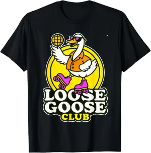 Goose Roller Disco Funny Retro Loose Groove T-Shirt