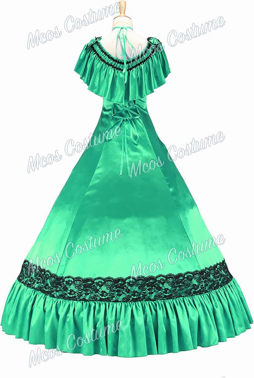 Gorgeous Herrlich Elegant Lolita Doll Neck Strap Lace Ball Gown Dress Bright Green