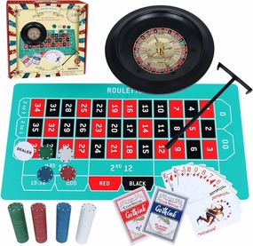 GOTHINK Roulette Wheel Game Set, Includes Roulette and Texas Hold’em Poker, Perfect for Parties and Holidays, Get for a Fun Casino Night! (Classic)