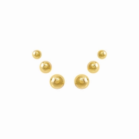Graduated Beaded Ball Stud Earring Combo Set