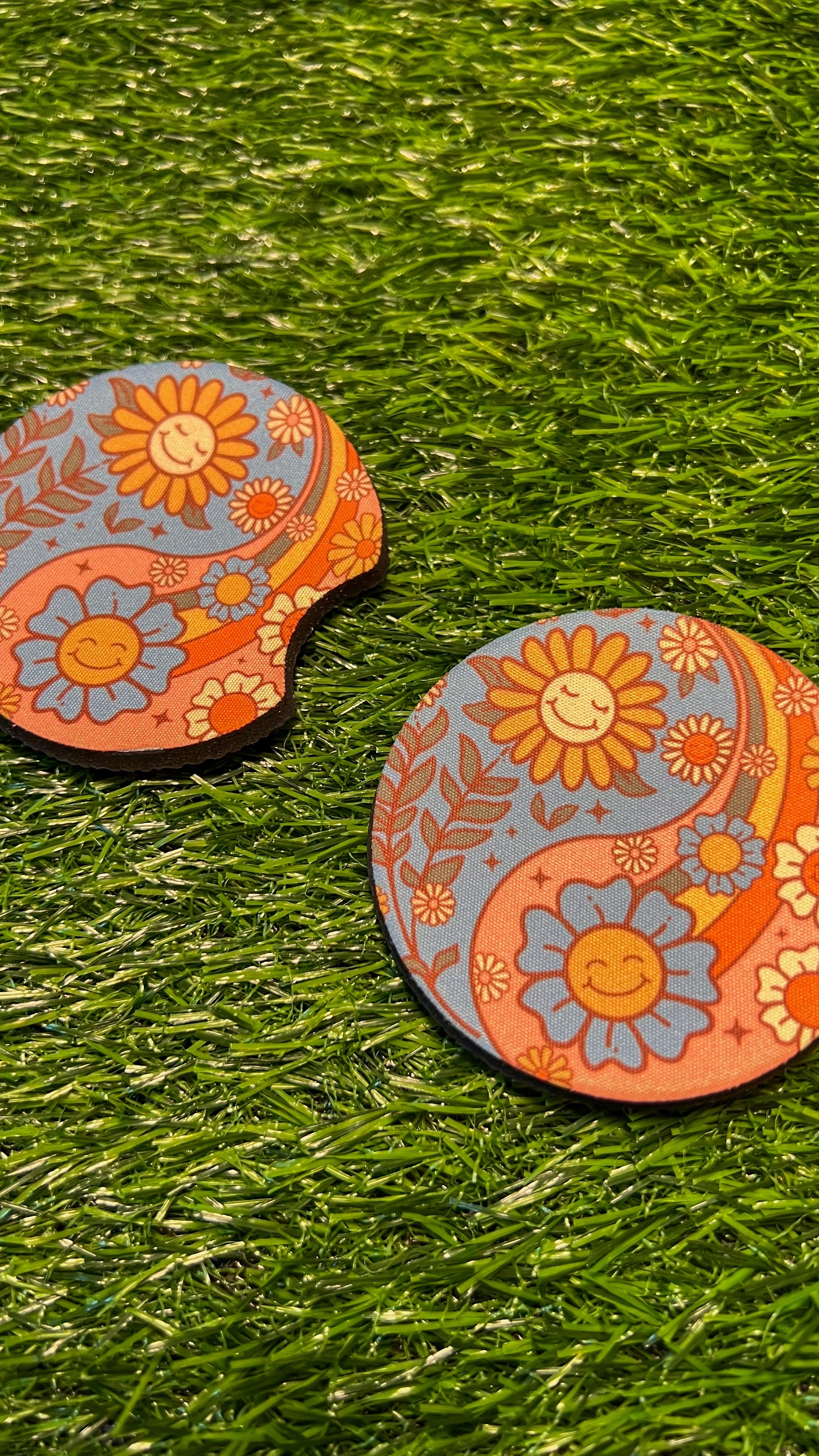 Groovy Daisy Car Coaster Set (2-Pack)