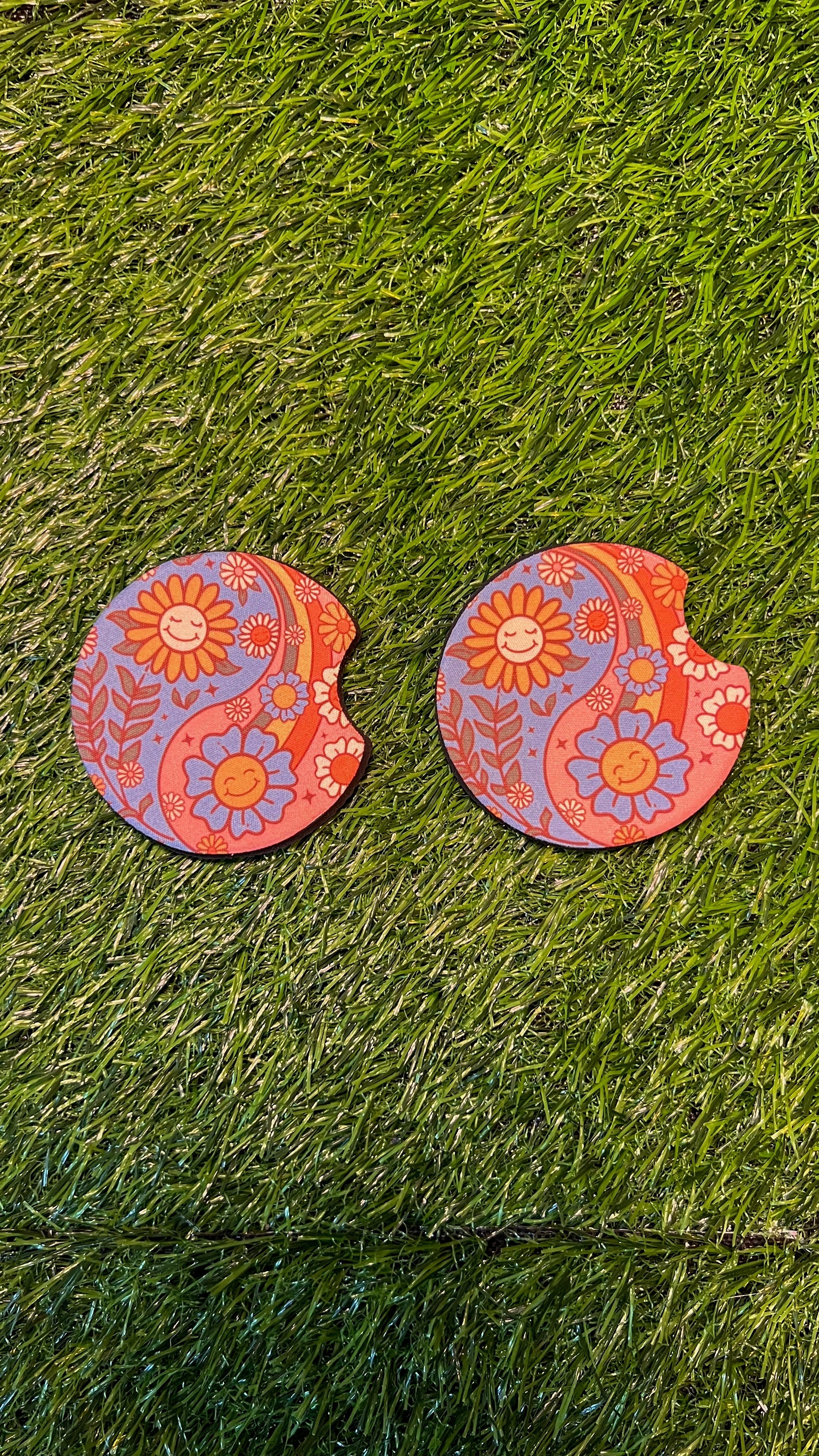 Groovy Daisy Car Coaster Set (2-Pack)