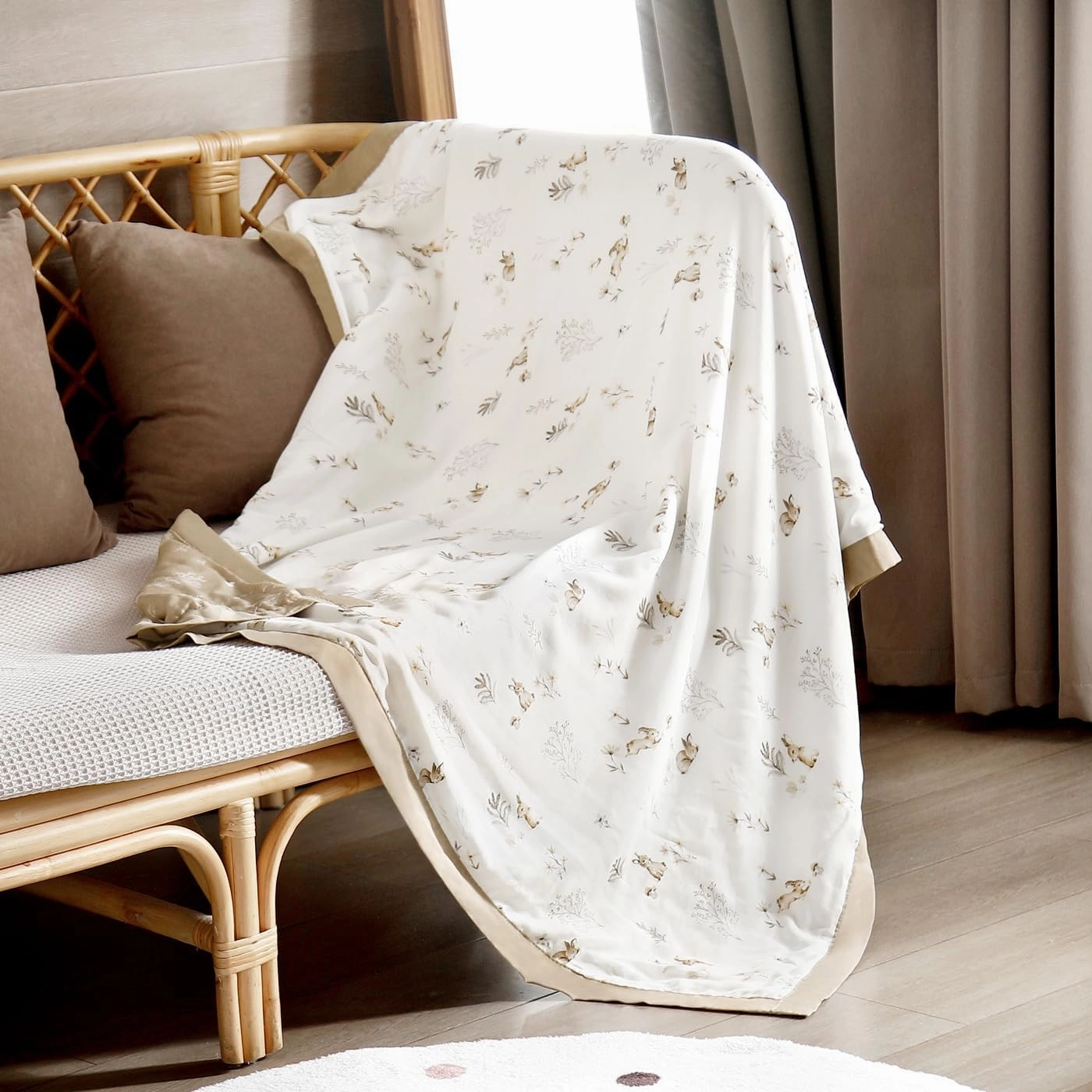GRSSDER Cotton Muslin Quilt Blanket - Silky Soft and Breathable Baby Blanket Quilt, Oversized Muslin Blankets for Newborns, Toddlers & Kids, 6 Layers Reversible Design for All Seasons, 47" x 47"