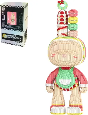 Hamburger Rabbit Animal Micro Building Blocks Set for Adults Toys Gift Kids 7550 Pieces 55cm High Series