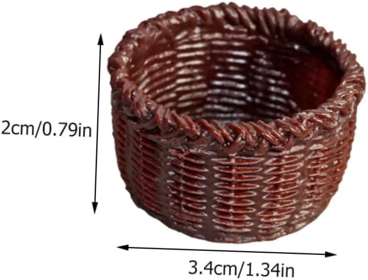 HANABASS 3sets 6pcs Miniature Basket for Dollhouse Decor Creative Storage Baskets Natural and and House Supplies 6pcs*3