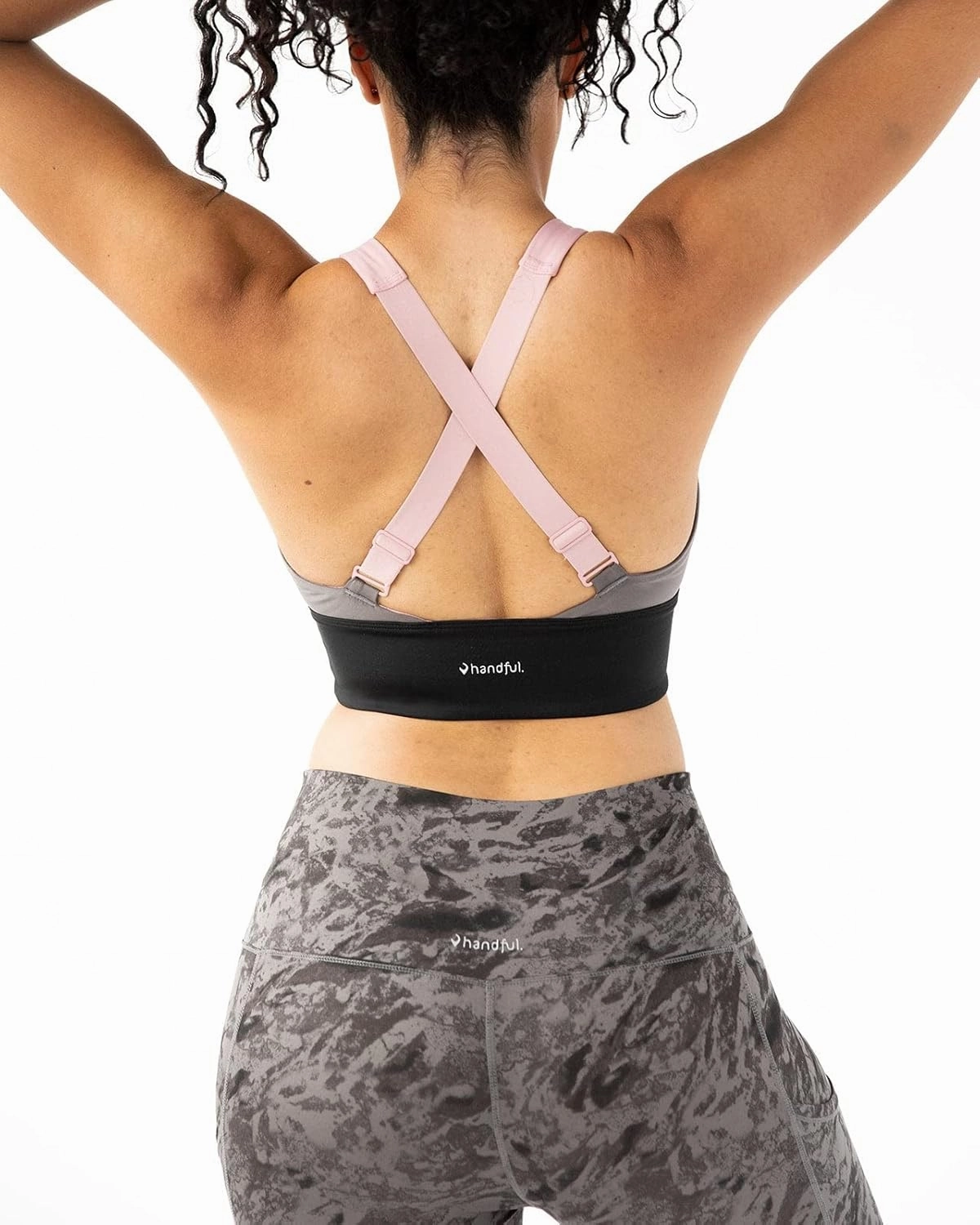 Handful Gametime Women's High Impact Sports Bra, Removable Pad Inserts, Wire Free, Cross Back, Adjustable Running Bra