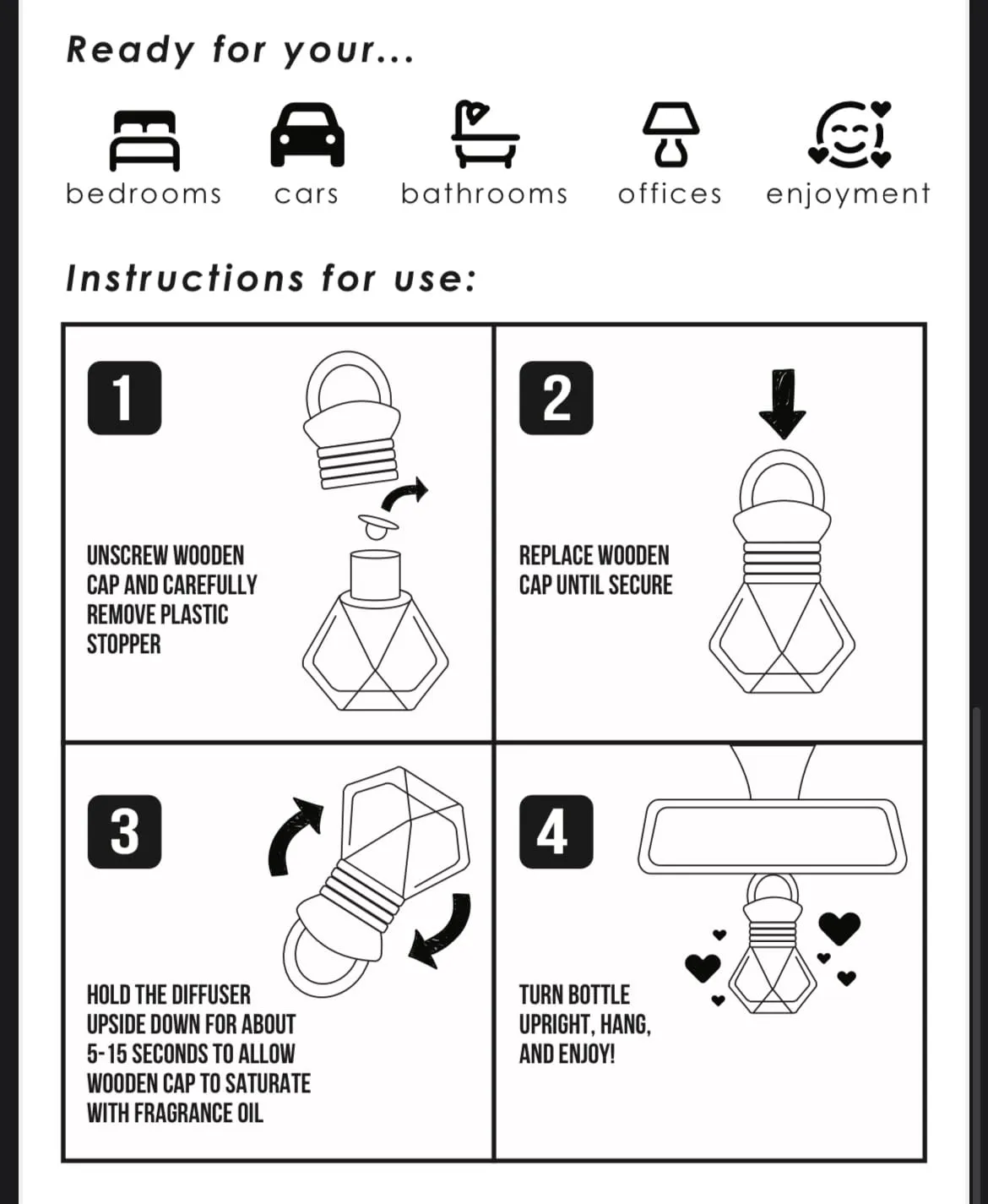 Hanging Fragrance Diffuser (Mango & Coconut Milk) | Cute Car Accessory | Long-Lasting Scent | Air Deodorizer, Freshener