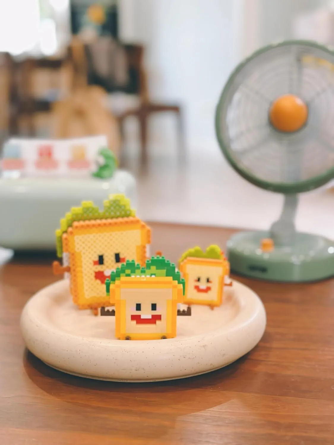 Happy Food Cute Food Series Mini Bricks Micro Building Kit Toys Desktop Ornaments Compatible Nano Kids (12 Sets of Happy Food)