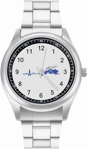 Heart Beat Motorbike Casual Wrist Watches for Men Classic Business Dress Watch Big Face for Work Gym, style