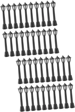 Hemoton 40pcs Micro Landscape Street Light Models Miniature Lamps for Scene Decor Environment-Friendly Pathway Ornament for Dollhouses and Garden Models