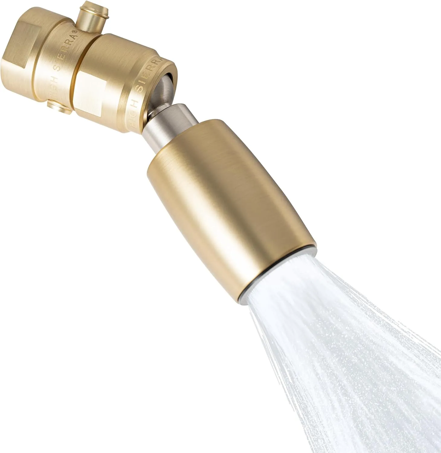 High Sierra Showerheads® - CLASSIC™ Solid Metal 1.8 GPM Award Winning, Low Flow Shower Head with Trickle Valve, Patented Nozzle Never Clogs - Brushed Gold Finish