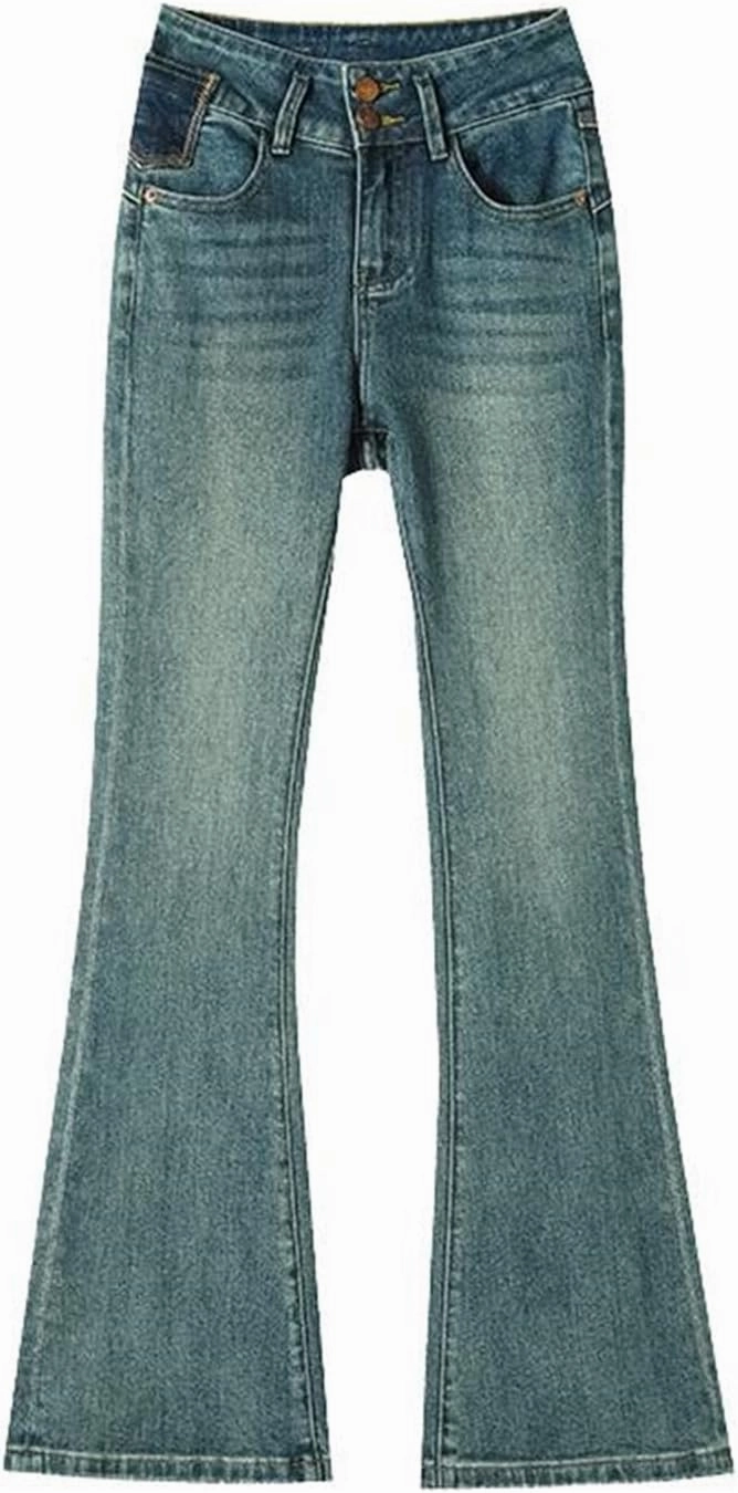 High-Waisted Thin Pants Women Autumn Retro Slim Jeans