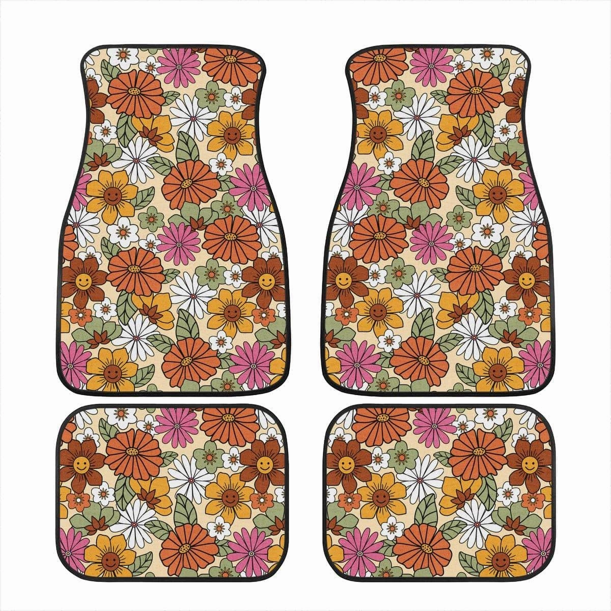 Hippie Flower Power Car Floor Mats
