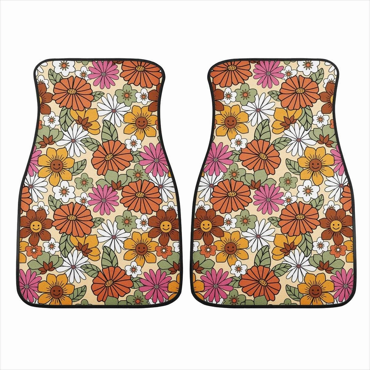 Hippie Flower Power Car Floor Mats