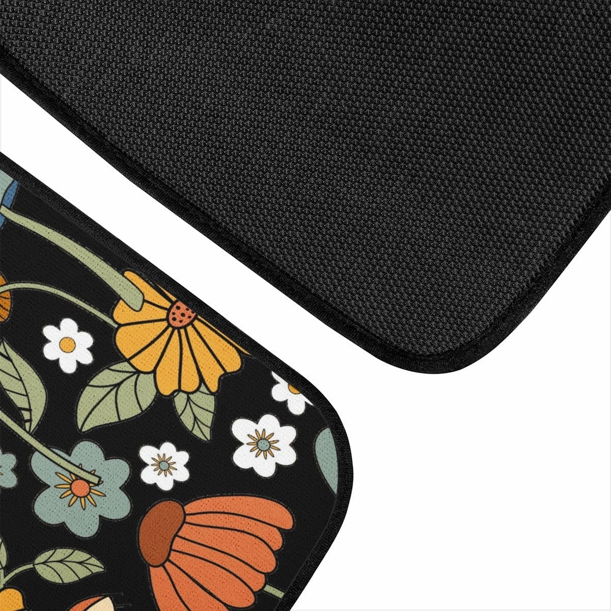 Hippie Mushroom On Black Car Floor Mats