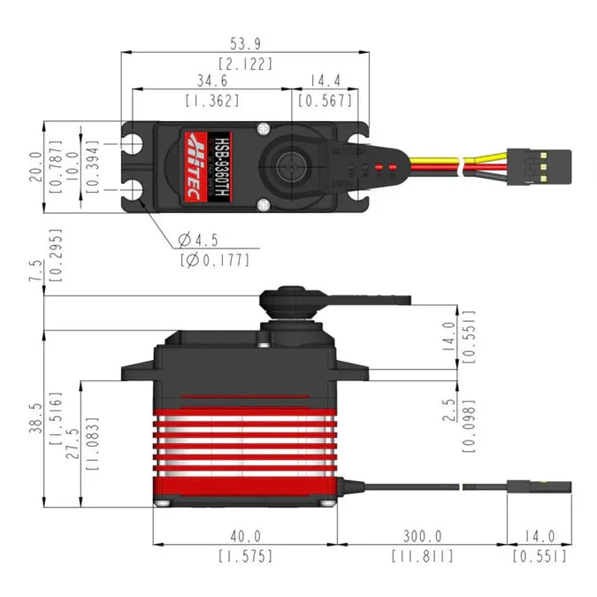 Hitec HSB9360TH Standard Digital Brushless Servo 68g 17kg/0.06s 6.0V - 7.4V 2220860