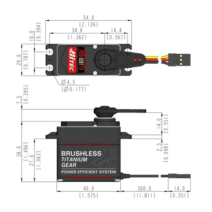 Hitec HSB9381TH Standard Digital Brushless Servo 72g 34kg/0.14s 6.0V - 7.4V 2220881