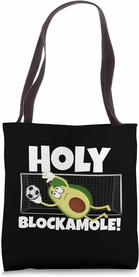Holy Blockamole Funny Soccer Player Avocado Goalkeeper Tote Bag